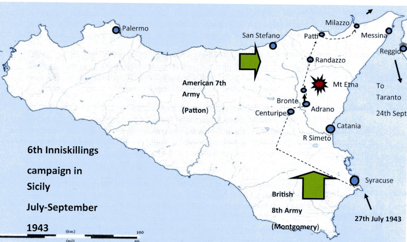 Map of Sicily, 1943