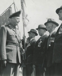 Duke of Gloucester greets James Duffy, VC