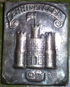 Cross Belt plate, made from a mould sent by the Inniskillings Museum to the group in Vermont