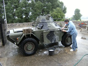 Even the Museum Curator is not exempt from preparing the vehicles!