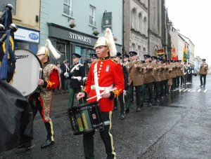 Marching off after laying up the Standard
