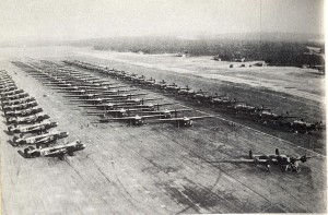 Hamilcar gliders preparing to set off for Normandy