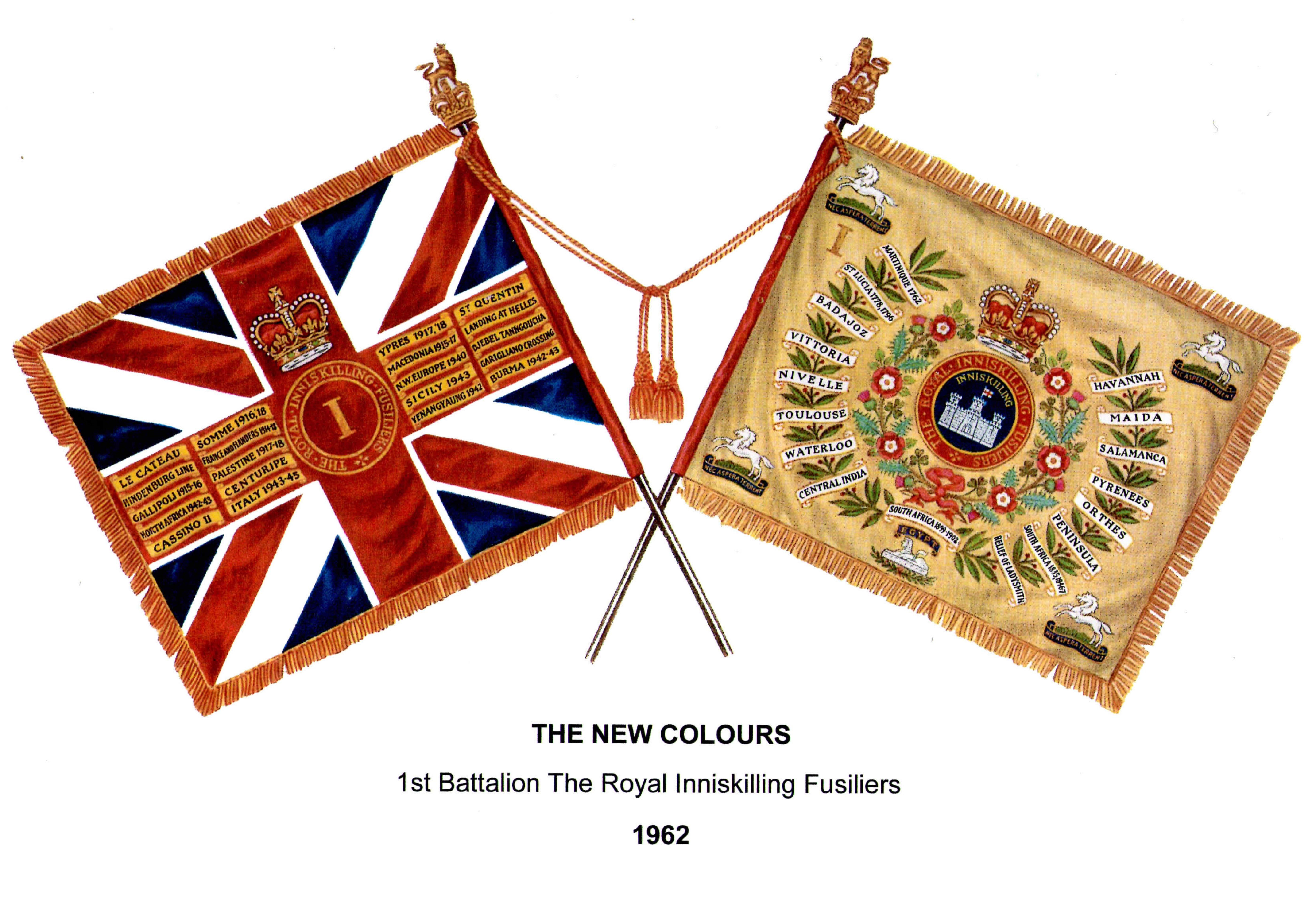 1962 New Colours of 1st Bn with Second World War Honours
