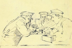 Lamb's sketch of fellow Officers in Palestine