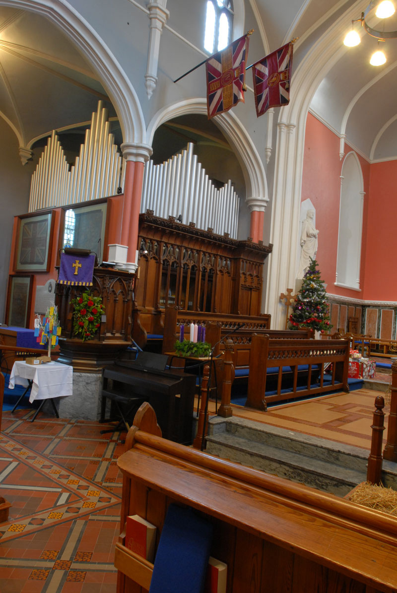 Cathedral Chancel and organ, with Regimental Chapel on left