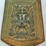 1850 Sabretache - a heavily decorated leather pouch to carry maps or documents (Inniskillings Museum collection)