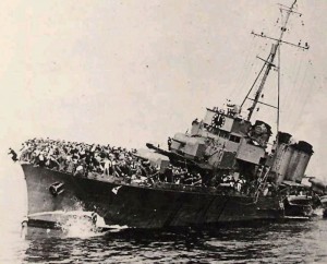 Sinking Destroyer at Dunkirk