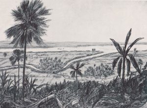 Country on eastern side of Mayu River showing village attacked by Captain Coates and his men