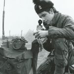 Cadet operating Larkspur radio set A41