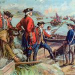 British forces advance up Lake Champlain, 1758