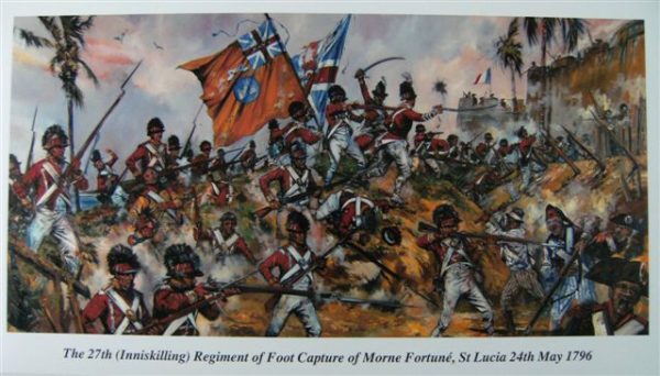 Capture of Morne Fortune - St Lucia 1796 print (24"x12")