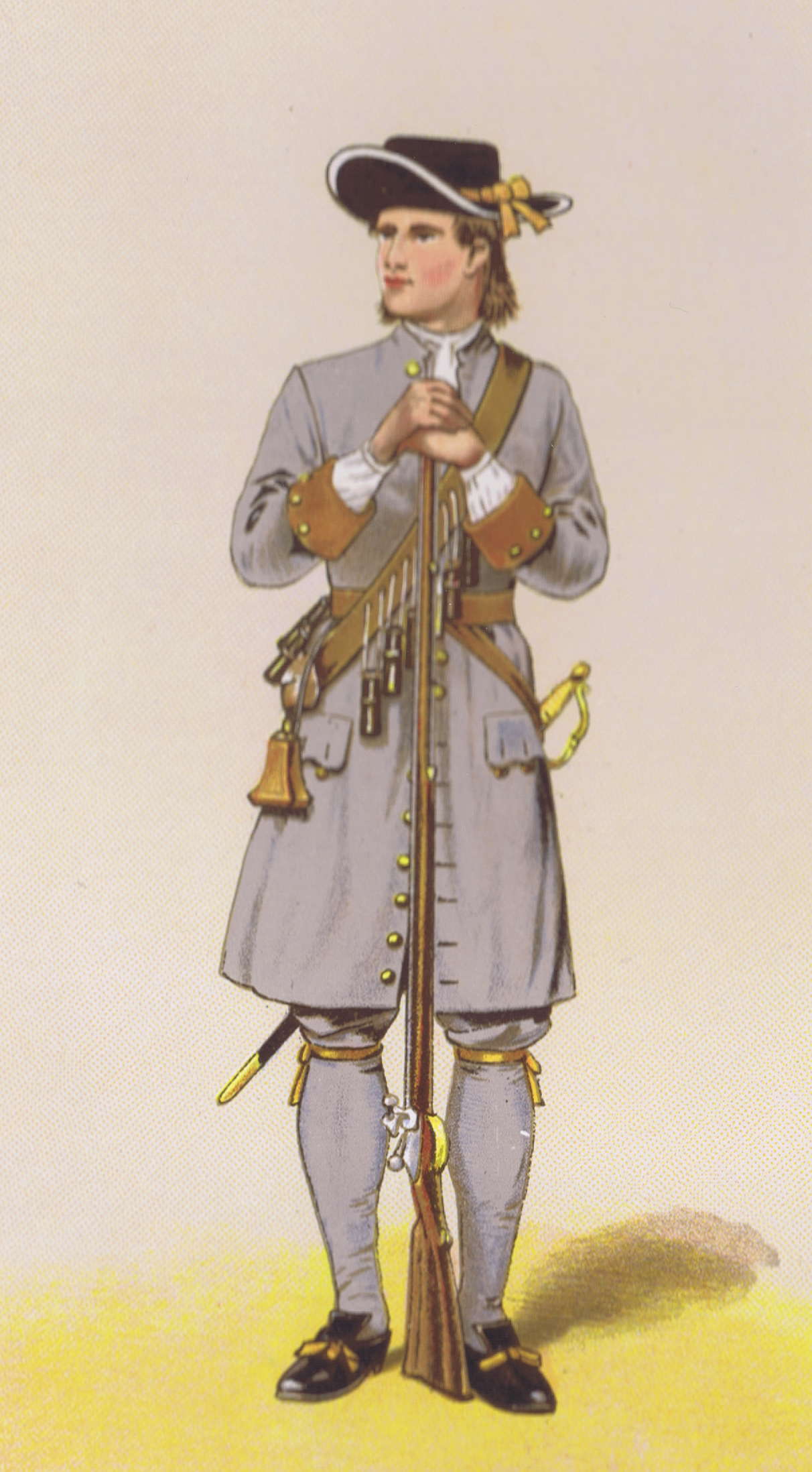 Inniskillinger in the grey uniform of the volunteer regiments - 1688
